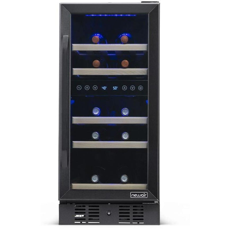 NewAir 15” Built-in 29 Bottle Dual Zone Black Stainless Steel Wine Fridge (NWC029BS00)