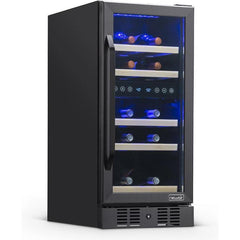 NewAir 15” Built-in 29 Bottle Dual Zone Black Stainless Steel Wine Fridge (NWC029BS00)