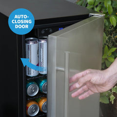 NewAir 15” Built-in 90 Can Outdoor Weatherproof Stainless Steel Beverage Fridge (NOF090SS00)