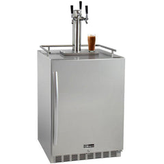 Kegco 24" Wide Cold Brew Coffee Triple Tap All Stainless Steel Outdoor Built-In Right Hinge Kegerator (ICHK38SSU-3)