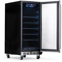 NewAir 15” Built-in 90 Can Outdoor Weatherproof Stainless Steel Beverage Fridge (NOF090SS00)