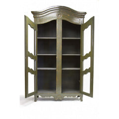 Zentique Christopher Olive Green China Cabinet (LIVIMA-S8-12-18 Green)