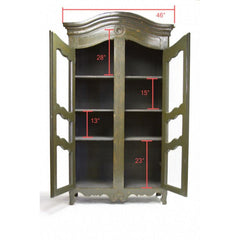 Zentique Christopher Olive Green China Cabinet (LIVIMA-S8-12-18 Green)