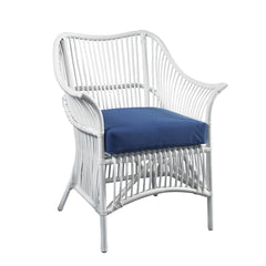 Padma's Plantation Palm Occasional Chair - White / Navy (PLM01-WHT-NAV)