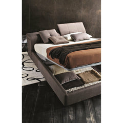 J&M Taupe Tower Storage Bed