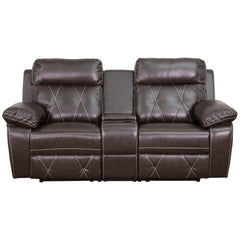 Reel Comfort Series 2-Seat Reclining Brown Leather Theater Seating (BT-70530-2-BRN-GG)