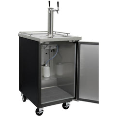 Kegco 24" Wide Kombucha Dual Tap Black Commercial Kegerator (KOMC1B-2)