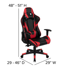 Red Gaming Desk and Red/Black Reclining Gaming Chair Set with Cup Holder and Headphone Hook (BLN-X20RSG1030-RD-GG)